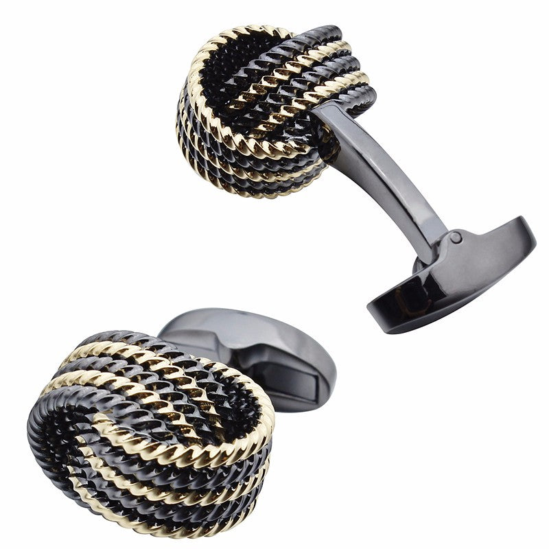 Knot cufflinks, black gun plated