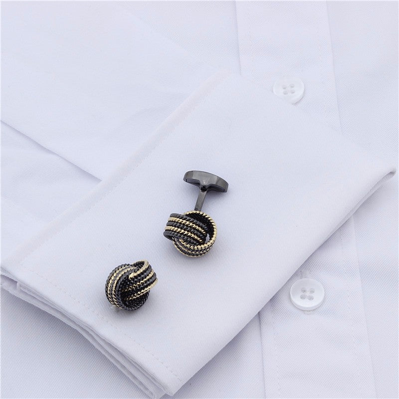 Knot cufflinks, black gun plated