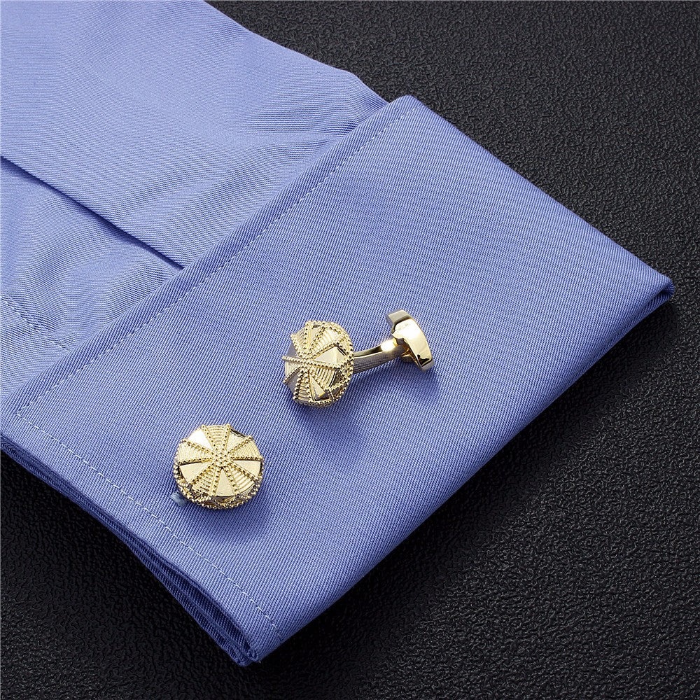 Gold Round Shirt Cufflinks