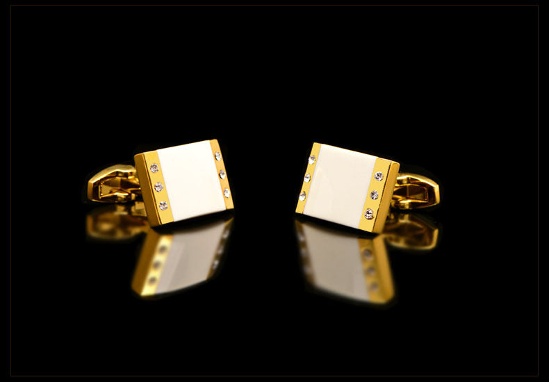 Gold crystal cufflinks