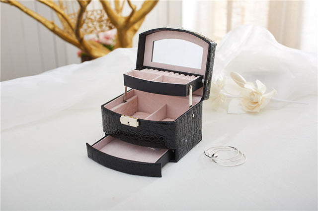 Crocodile Leather Jewellery Storage Box