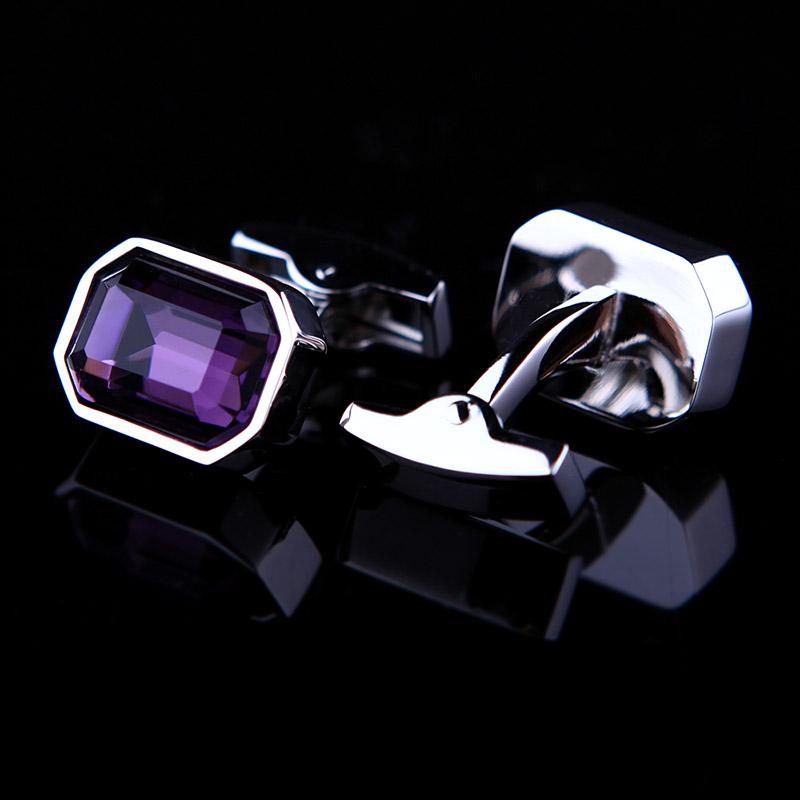 PURPLE CRYSTAL CUFFLINKS