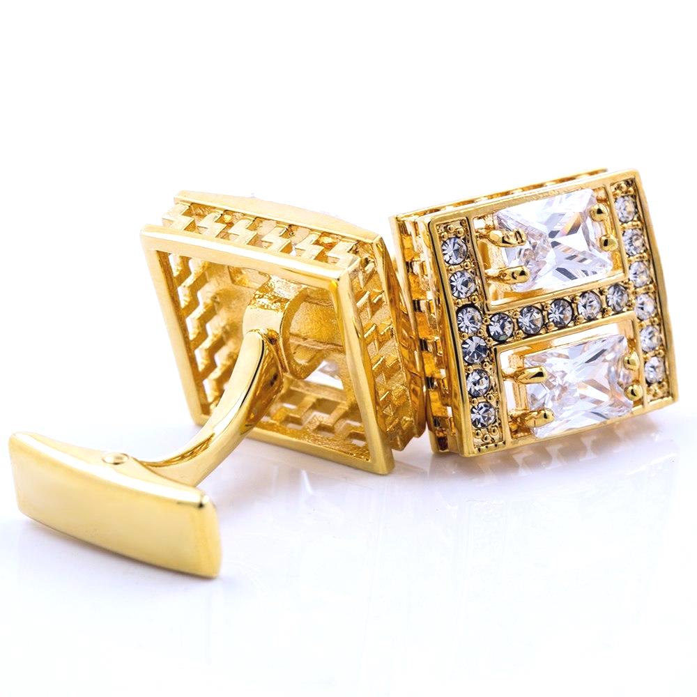 GOLD CRYSTAL CUFFLINKS