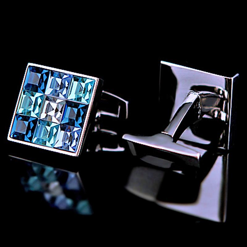 BLUE CRYSTAL CUFFLINKS