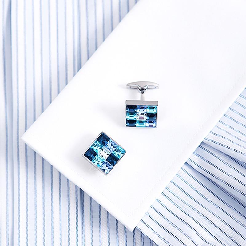 BLUE CRYSTAL CUFFLINKS