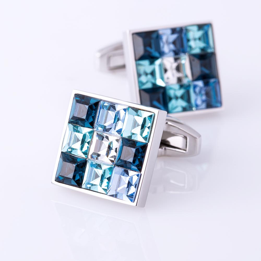 BLUE CRYSTAL CUFFLINKS
