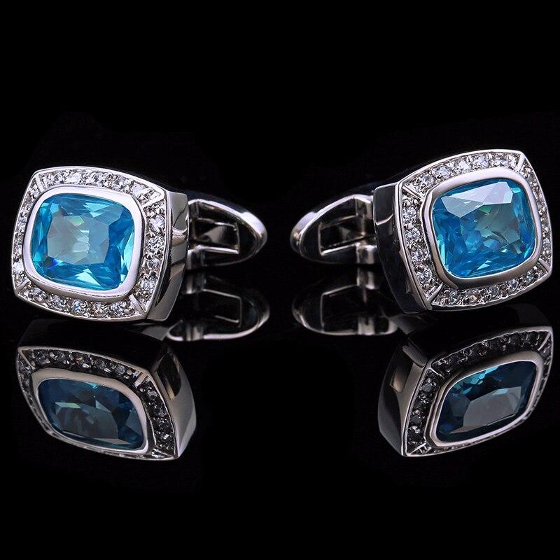 BLUE CRYSTAL CUFFLINKS