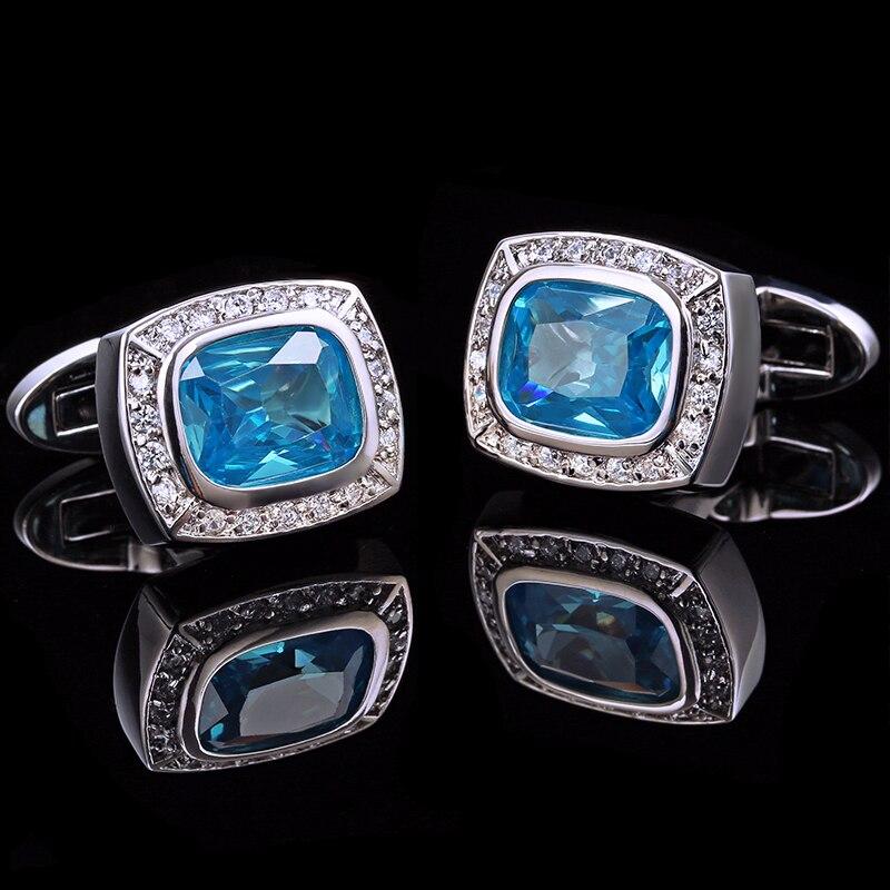 BLUE CRYSTAL CUFFLINKS