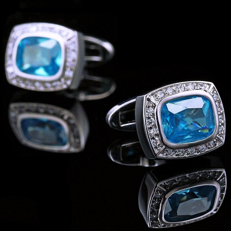 BLUE CRYSTAL CUFFLINKS