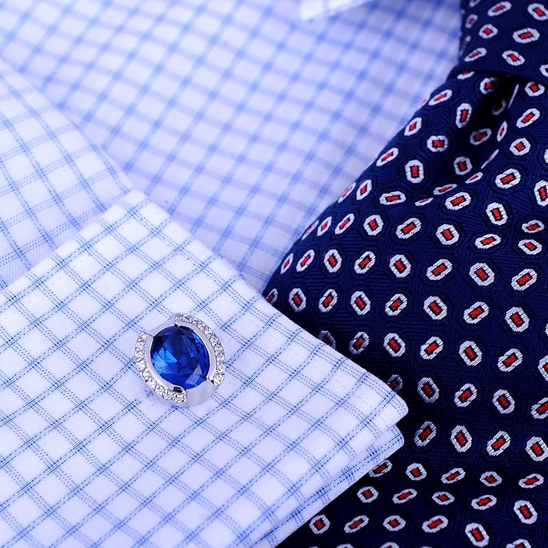 BLUE CRYSTAL CUFFLINKS