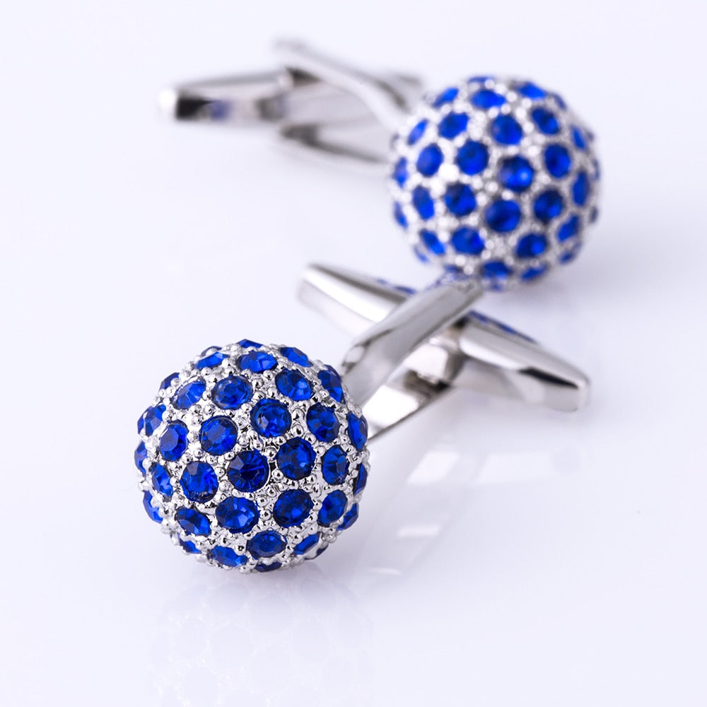 Blue Crystal ball cufflinks