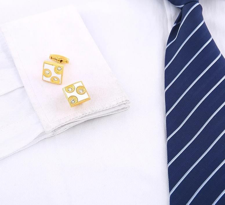 CRYSTAL COPPER GOLD CUFFLINKS