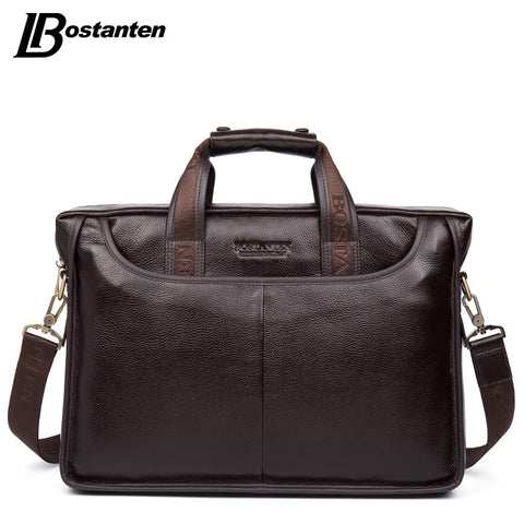 Casual leather messenger bag