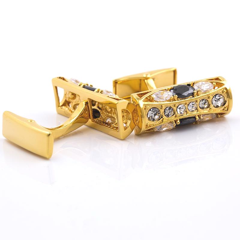 Gold crystal cufflinks