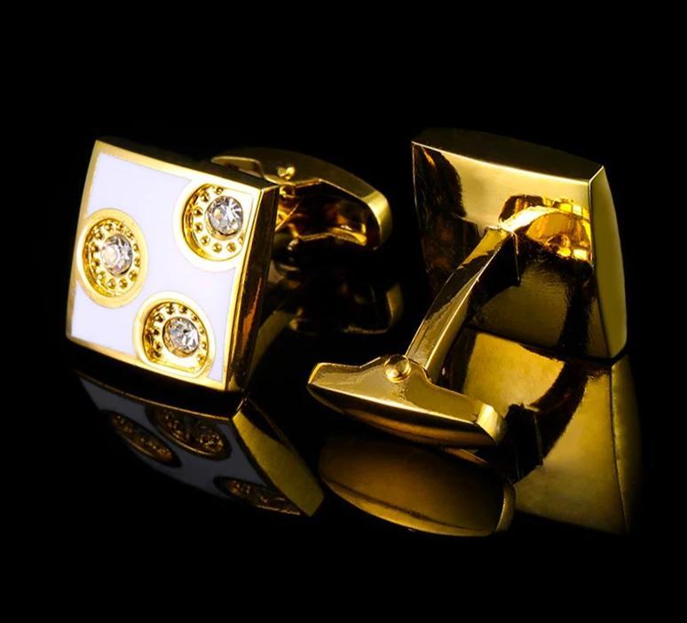 CRYSTAL COPPER GOLD CUFFLINKS