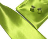 Green Tie, handkerchief, cufflinks, 100% Silk