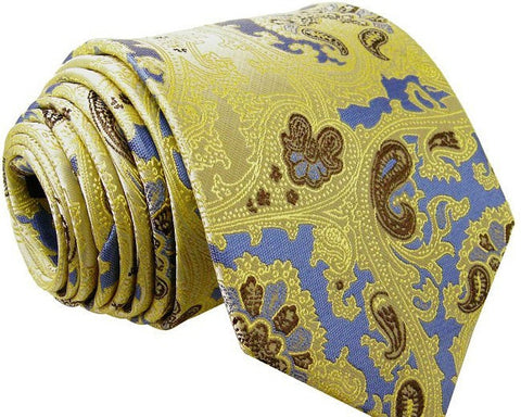 Paisley Navy Gold Handkerchief
