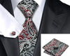 Jacquard Woven Silk Tie, handkerchief, cufflinks