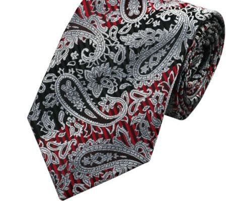 Jacquard Woven Silk Tie, handkerchief, cufflinks