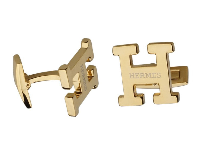 H GOLD PLATED CUFFLINKS