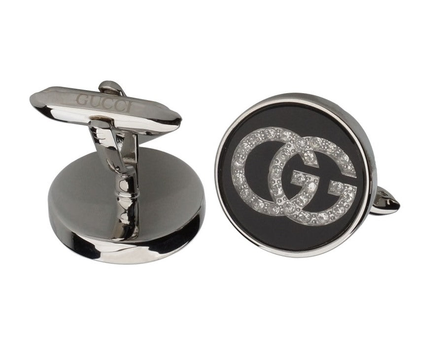 GUCCI INSPIRED SILVER PLATED CUFFLINKS