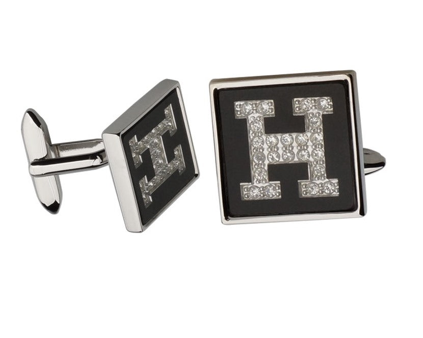 H SILVER PLATED CUFFLINKS