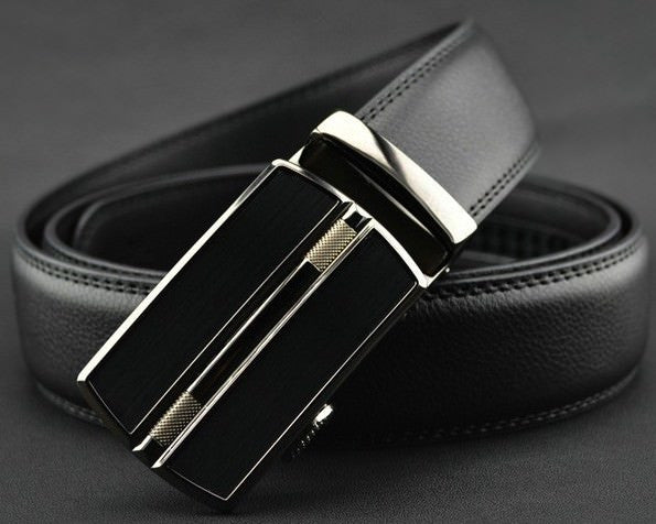 Genuine leather belt, automatic buckle