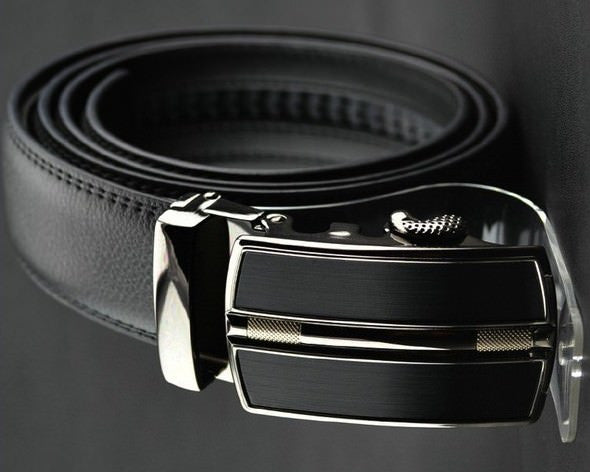 Genuine leather belt, automatic buckle