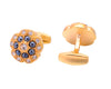 GOLD ROUND CRYSTAL CUFFLINKS