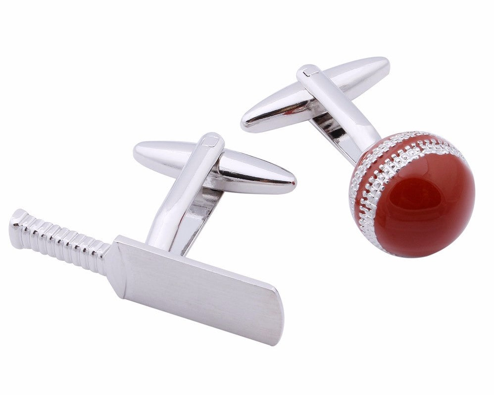 RED CRICKET SILVER CUFFLINKS