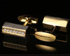 GOLD CRYSTAL CUFFLINKS