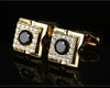 GOLD SQUARE CRYSTAL CUFFLINKS