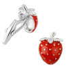 STRAWBERRY  SILVER CUFFLINKS