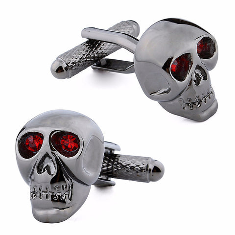 Silver and black gun plated knot cufflinks