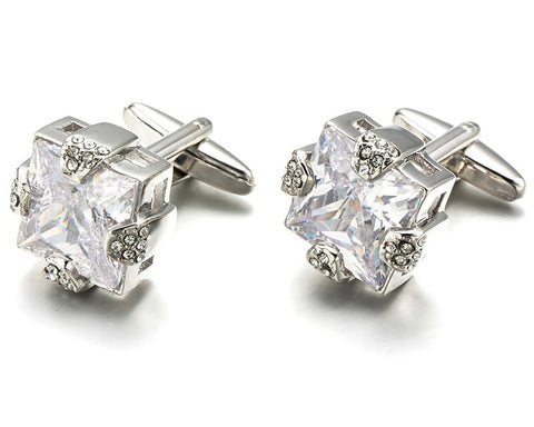 Square Crystal Cufflinks