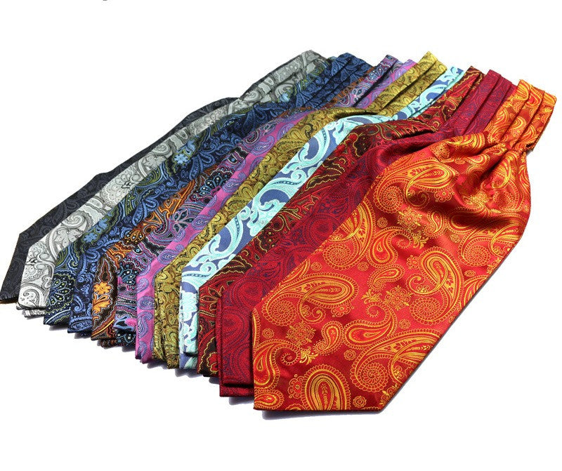 Formal Cravat Ascot Scrunch Silk Scarf