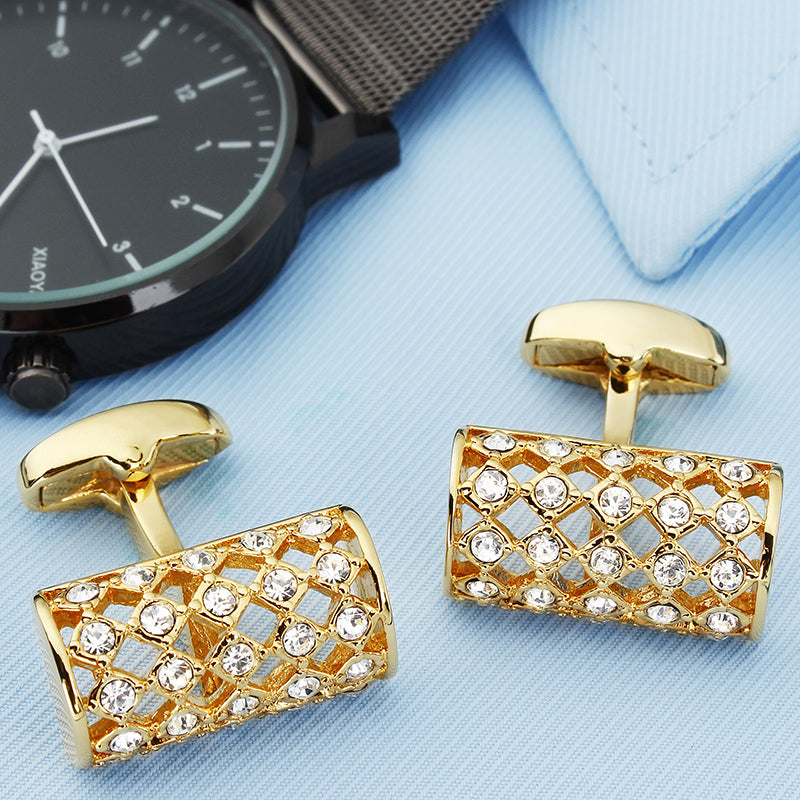 Gold crystal Cufflinks