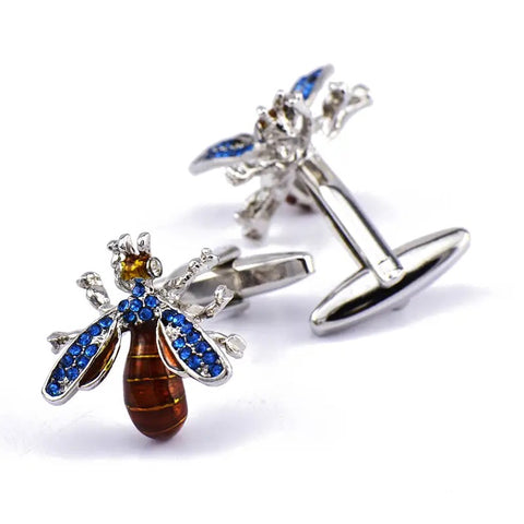 BLUE CRYSTAL CUFFLINKS