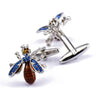 BLUE bee CRYSTAL CUFFLINKS