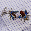 BLUE bee CRYSTAL CUFFLINKS