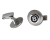 BENTLEY INSPIRED SILVER PLATED ROUND CUFFLINKS