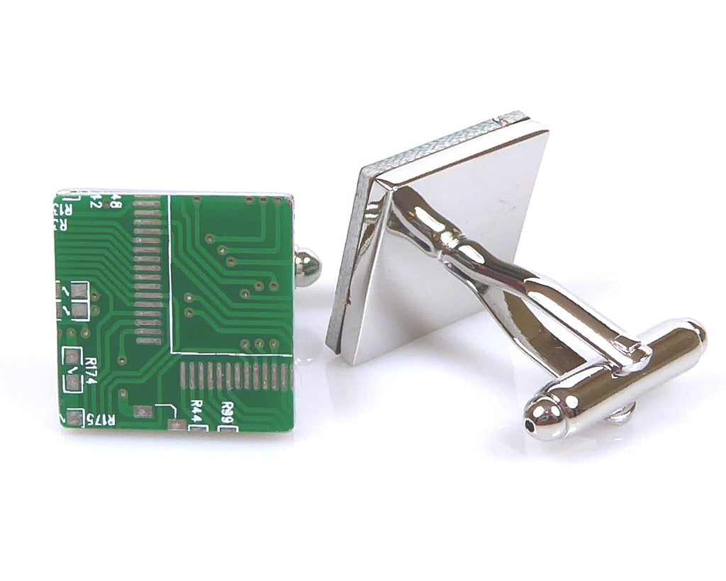 GREEN CIRCUIT BOARD CUFFLINKS