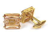 Crystal refined gold Cufflinks