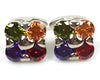 Crystal Flower Shape Cufflinks