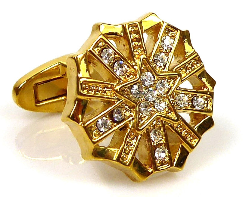 Gold Crystal Cufflinks