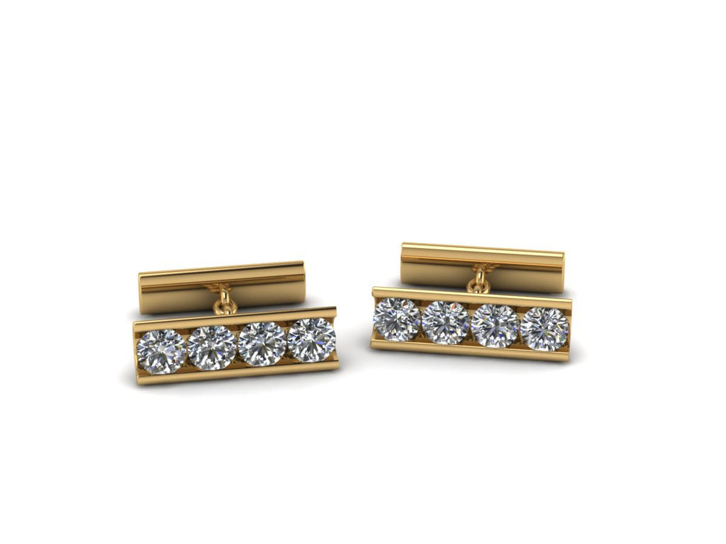 yellow & white gold diamond cufflinks