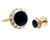 Gold Black stone Rounded Cufflinks & Studs