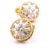 white and blue gold crystal cufflinks