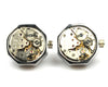 Handmade Steampunk Silver Watch Cufflinks