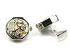 Handmade Steampunk Silver Watch Cufflinks